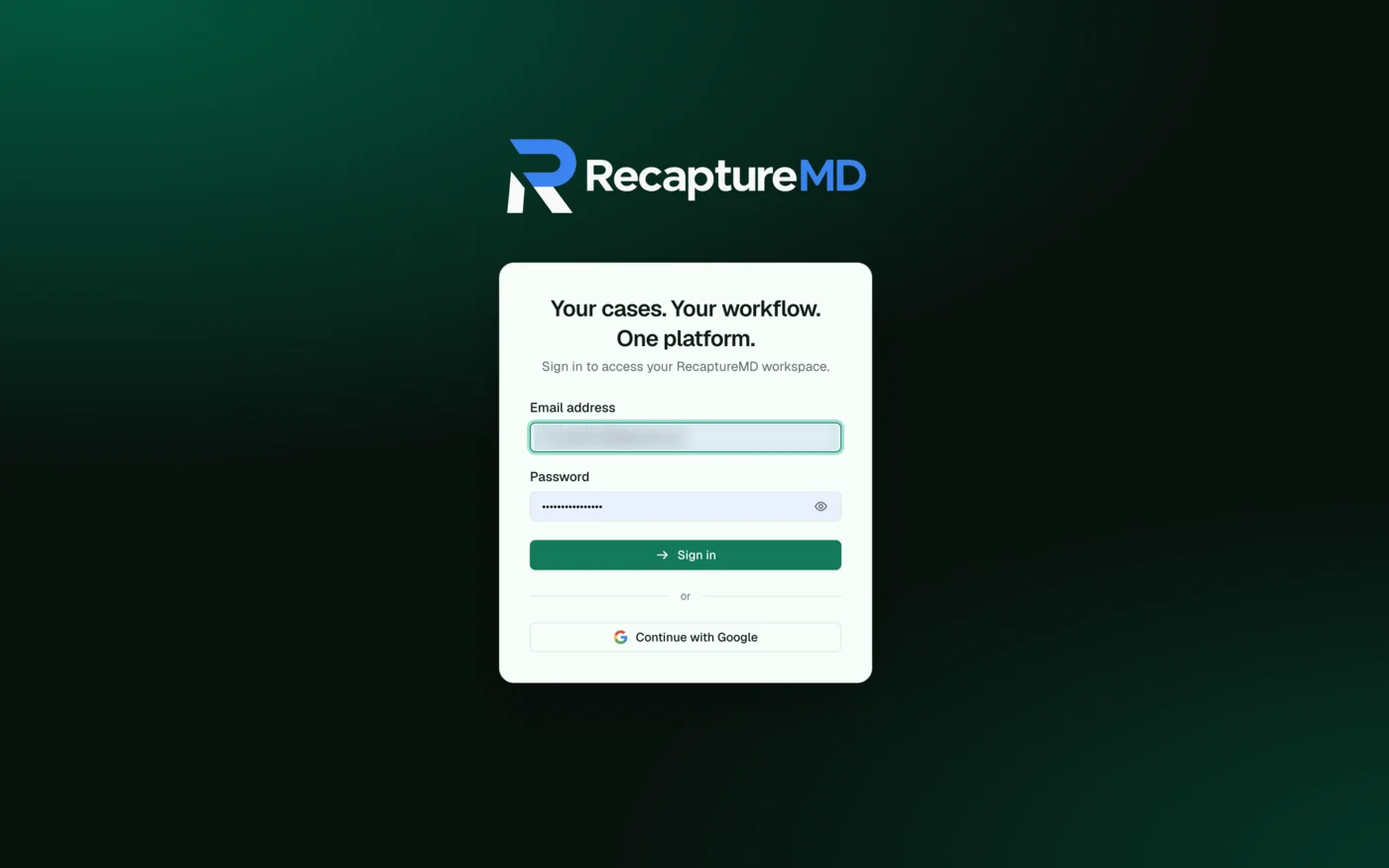 RecaptureMD — screenshot